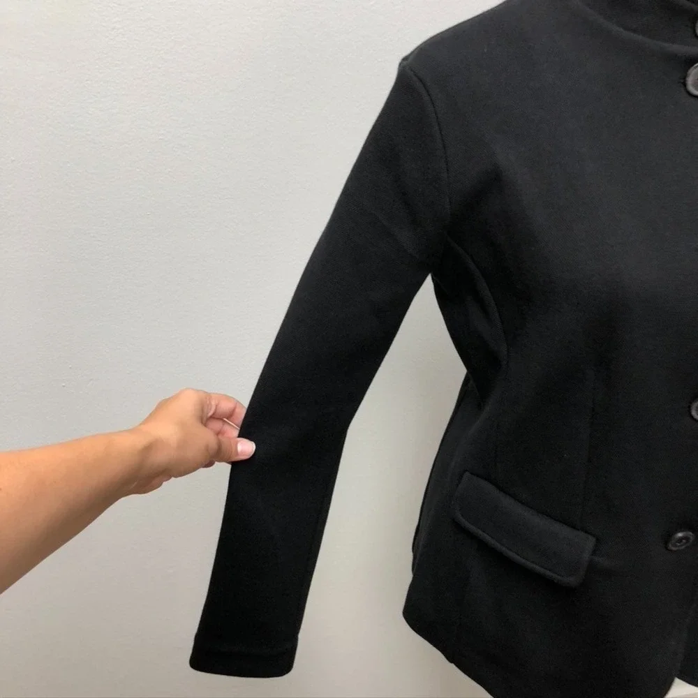 Banana Republic Military Pique‎ Jacket Womens Small Black Career Professional